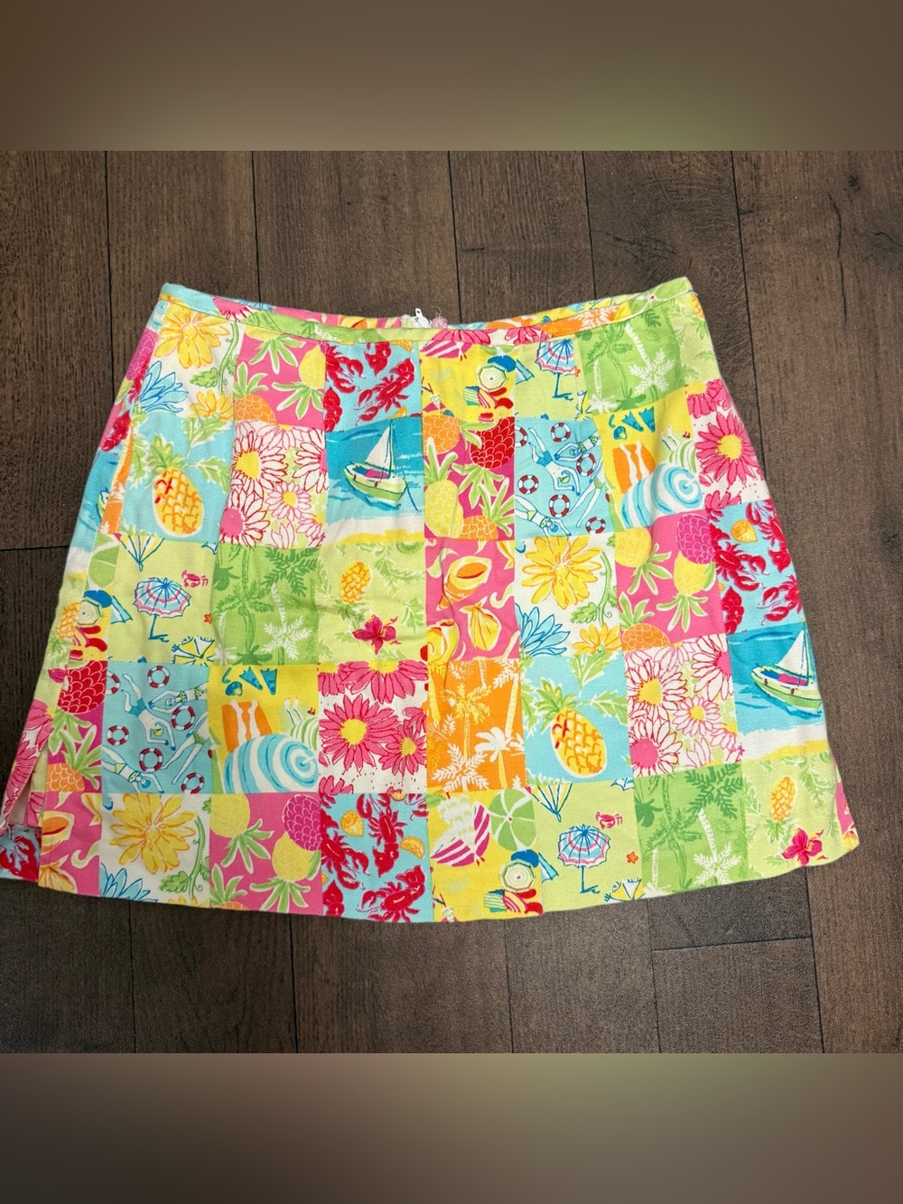 VTG Bamboo Traders women Size 10 Vibrant Beach Patchwork Skort Tennis Pickleball